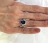 Modern 3.32ct Sapphire and Diamond 18kt Engagement Ring
