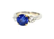 Modern Sapphire and Diamond Ring