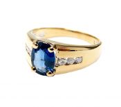 Modern Sapphire and Diamond Ring