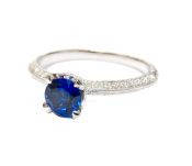 Modern Sapphire and Diamond Ring