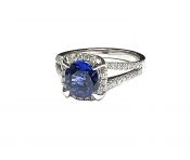 Modern Sapphire and Diamond Ring