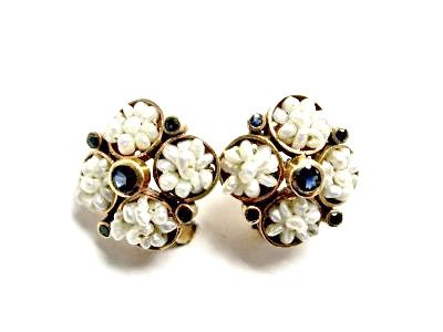 Modern Sapphire and Pearl Earrings