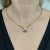 Modern Tanzanite and Diamond Necklace