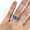 Modern Tanzanite and Diamond Cluster Ring