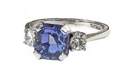 Modern Tanzanite and Diamond Ring