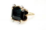 Modern Tourmaline and Diamond Ring