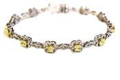 Modern Yellow Diamond and Diamond Bracelet
