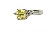 Modern 1.48ct Yellow and White Diamond 14kt Ring