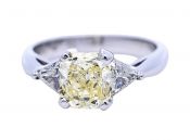 Modern 1.48ct Yellow and White Diamond 14kt Engagement Ring