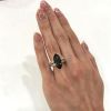 Modern Marquise Smoky Quartz and Diamond Ring