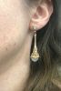 Modern Moonstone and Pink Sapphire Drop Earrings