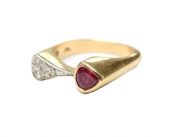 Modern Ruby and Diamond Ring