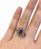 Modern Ruby and Diamond Engagement Ring