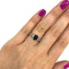 Modern Sapphire and Diamond Engagement Ring