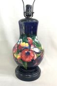 Moorcroft Lamp In The Orchid Pattern, circa 1950