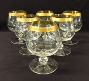Moser Crystal “Lady Hamilton Gold Encrusted Band” Brandy Snifters
