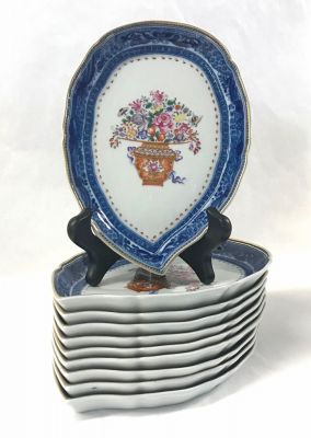 Mottahedeh “Mandarin Bouquet” Leaf Shaped Salad Plates