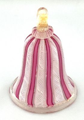 Murano Filigrana Glass Bell “Vetro A Retortoli” Murano, Italy
