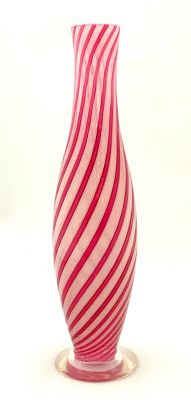 Murano Filigrana Glass Bud Vase, Italy, Mid 20th Century