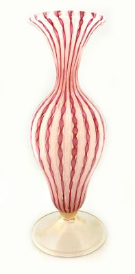 Murano Filigrana Glass Vase