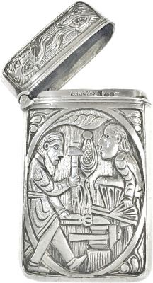 Norwegian 830 Fine Silver Antique Vesta Case
