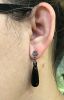 Vintage Onyx and Diamond Drop Earrings