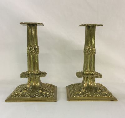 Victorian Cast Brass Candlesticks