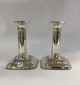 Pair of English Silver Candlesticks