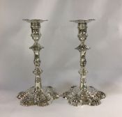 Pair of English Silver Candlesticks