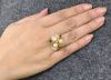 Vintage Cultured Pearl and Sapphire Cluster 14kt Ring
