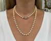 Vintage Cultured Pearl Necklace with Diamond Clasp