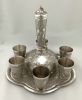 Persian Silver Ewer, Cups and Matching Tray, Iran, Early 20th century