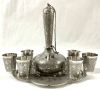Persian Silver Ewer, Cups and Matching Tray, Iran, Early 20th century