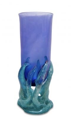 Pino Signoretto Hand Blown Glass Vase, Murano, Italy
