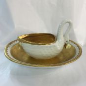 Vintage Swan Sauce Boat & Stand
