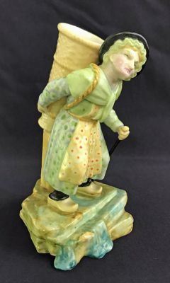 Rare Belleek Full Colour Figure Of The Belgian Hawker