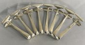 Rare Edwardian Set of English Sterling Silver Asparagus Eaters