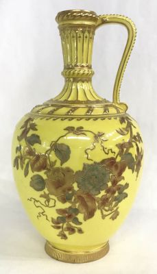 Rare Yellow Ground Royal Crown Derby Ewer