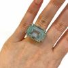 Retro Aquamarine and Diamond Ring