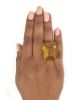 Retro Citrine Solitaire Ring