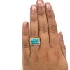 Retro Style Turquoise and Diamond 18kt Ring