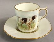 Royal Crown Derby English Pointer Coffee Can & Saucer