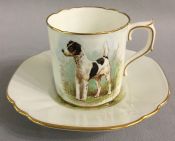 Royal Crown Derby Smooth Fox Terrier Coffee Can & Saucer