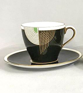 Royal Doulton Art Deco “Tango” Demitasse Cups & Saucers