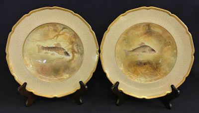 Royal Doulton Bone China Fish Plates, For Tiffany & Co.