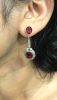 Vintage Inspired Red Tourmaline and Diamond Earrings