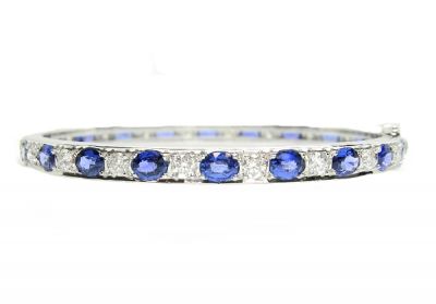 Modern Sapphire and Diamond Bracelet
