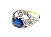 Vintage Sapphire and Diamond Ring