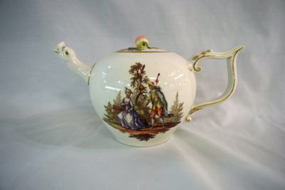 Saxe Porcelain Figural Spout Teapot