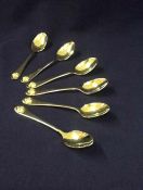Set of Six Gold Plated Teaspoons